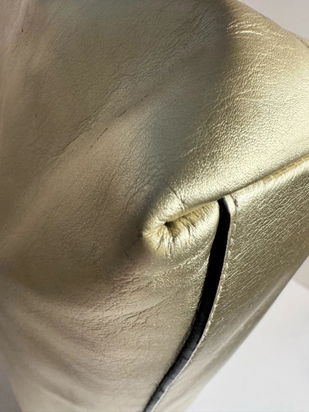 💖 #255 Coach Laura Leather Signature Print Metallic Gold Shoulder Tote Bag
